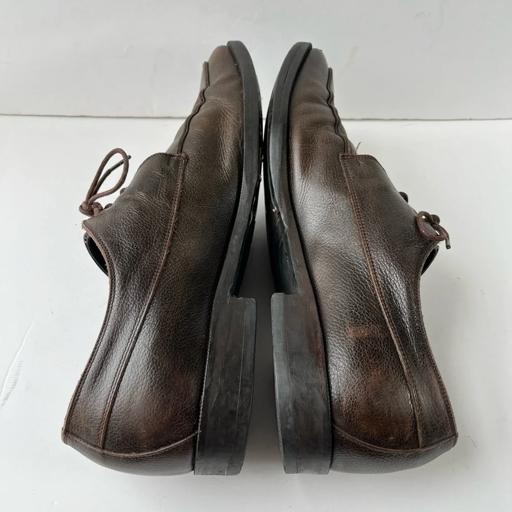 Ermenegildo Zegna Italy Dark Brown Oxfords Dress Shoes 11D